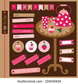 cute tea party scrap