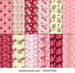 cute tea party scrap collection. vector illustration