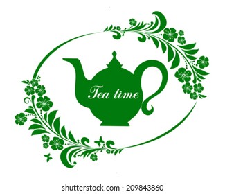 Cute tea time card. Menu for restaurant, cafe, bar, tea-house. vector illustration 