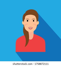 Cute Teacher Aunt Character Design Vector Flat Icon