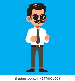 Cute Teacher Cartoon with Expression for Teaching