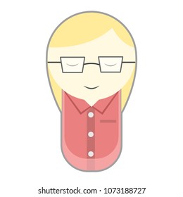 cute teacher cartoon object on white background, vector illustration
