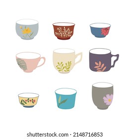linda taza de té con fondo blanco