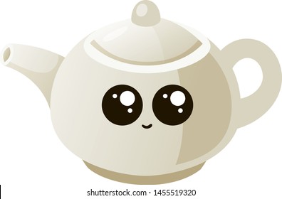 Cute teapot, illustration, vector on white background.