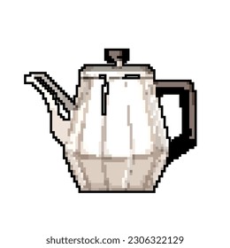 lindo tetera tetera kettle juego pixel arte retro vector. un poco tierno hervidor de té de tetera. ilustración vintage antigua