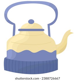 Cute teapots with abstract design. Kettle isolated on white background.