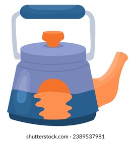Cute teapots with abstract design. Kettle isolated on white background