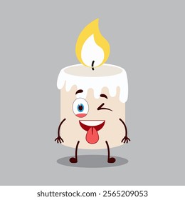 cute teased expression of candle cartoon character
