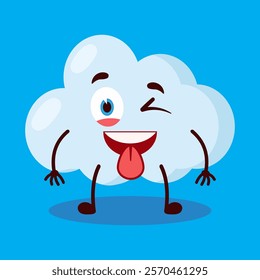 cute teased expression of cloud cartoon character
