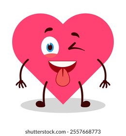 cute teased expression of heart cartoon character