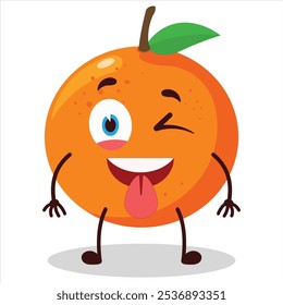 cute teased expression of orange character