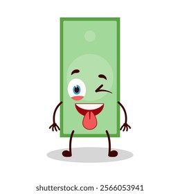 cute teased expression of paper money cartoon character
