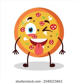 cute teased expression of pizza character