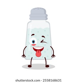 cute teased expression of salt cartoon character
