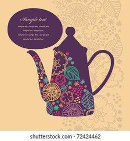 cute teatime card. vector illustration