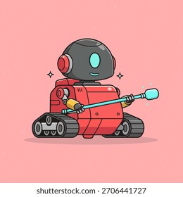 Cute Tech Robot Playing with Basic Geometry – Flat Vector Character Ideal for School Materials, Apps, and Children’s Designs