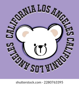 ilustración vectorial de oso lindo con eslogan