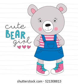 cute teddy bear animal vector illustration