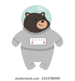 Cute teddy bear astronaut cartoon