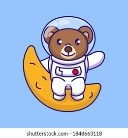 Cute teddy bear with an astronaut costume