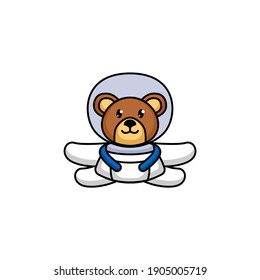 Cute teddy bear in astronaut costume
