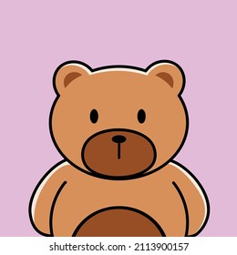 
Cute teddy bear avatar cartoon vector art