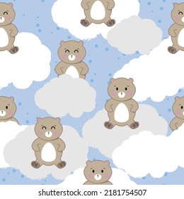 Cute Teddy Bear Background Pattern Seamless