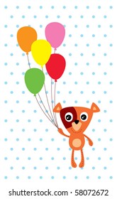 cute teddy bear with balloon
