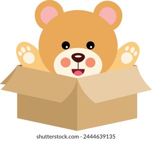 Lindo osito de peluche en caja de cartón