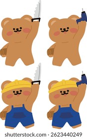 Cute Teddy Bear Carpenter Collection