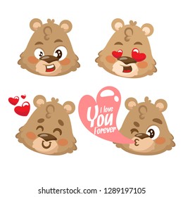 Cute teddy bear cartoon character	