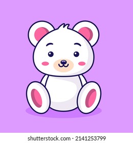 Cute teddy bear, cartoon icon