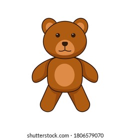 Cute teddy bear cartoon illustration isolated on white background