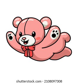 Cute teddy bear cartoon leaping