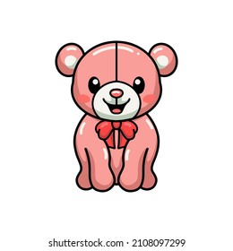 Cute teddy bear cartoon posing