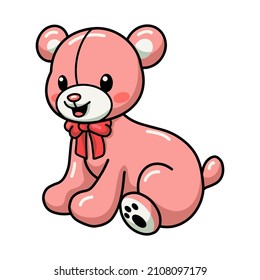 Cute teddy bear cartoon sitting