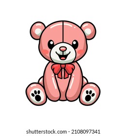 Cute teddy bear cartoon sitting