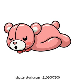 Cute teddy bear cartoon sleeping