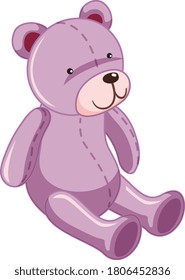 Cute teddy bear cartoon style isolated illustration