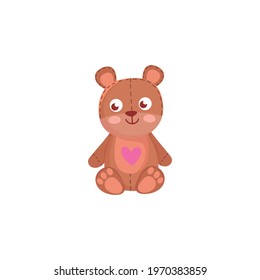 Cute teddy bear cartoon vector on a white background