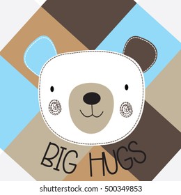cute teddy  bear cartoon vector illustration
