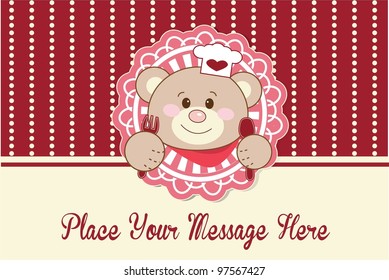 Cute Teddy Bear Chef banner