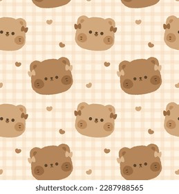 Cute teddy bear choco seamless pattern kawaii wallpaper