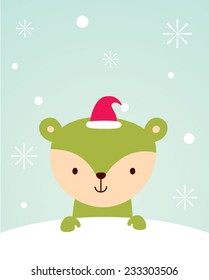 cute teddy bear christmas card