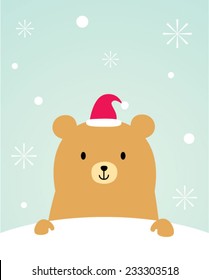 Cute Teddy Bear Christmas Card