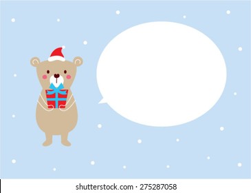 cute teddy bear christmas greeting