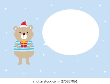 cute teddy bear christmas greeting