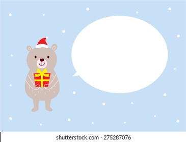 cute teddy bear christmas greeting