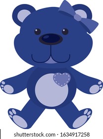 Cute teddy bear in color on white background illustration