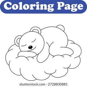 Süße Teddybär Malbuch Seite für Kinder 